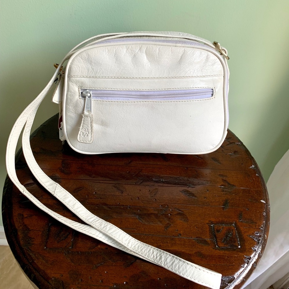 Jane Shilton White Leather Crossbody Bag